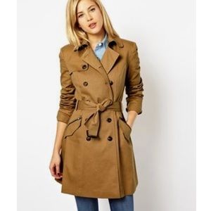 Khaki Belted Tench Coat